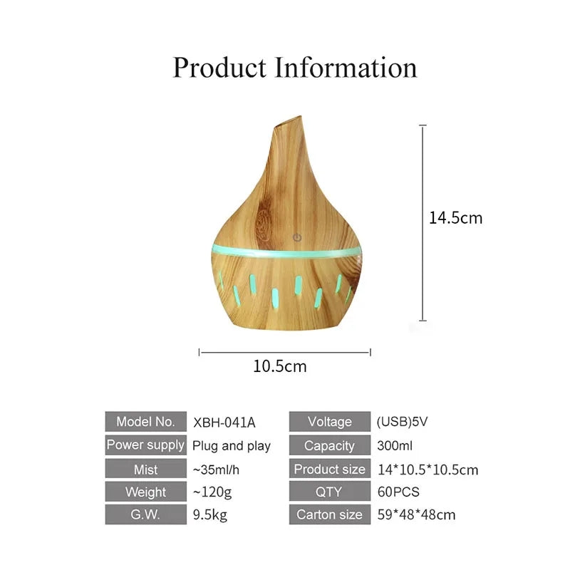 Mini USB Párásító 7 LED Színváltó Fénnyel