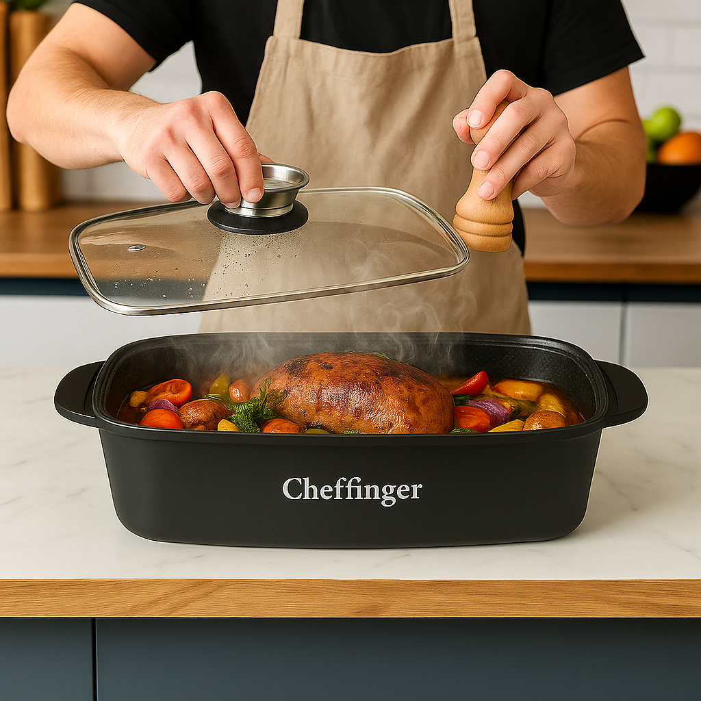 Cheffinger 32 cm-es Sütőtál Fedővel