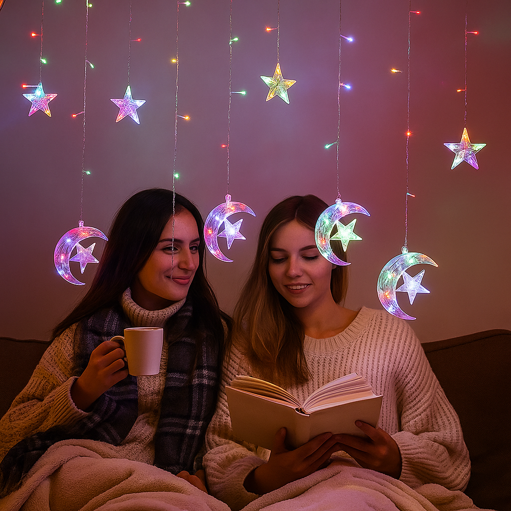 Karácsonyi LED Fényfüggöny - Hold 1+1 ingyen