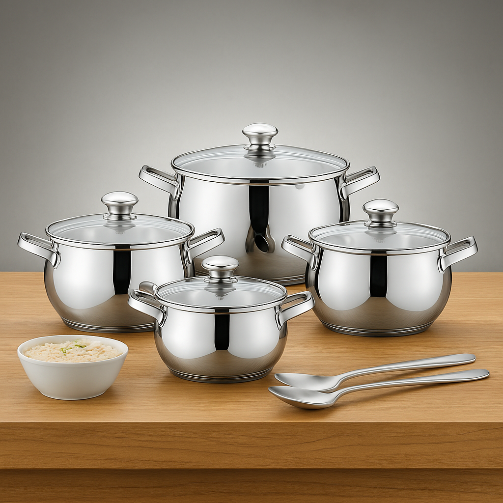 Bachmayer 8 Részes Rozsdamentes Acél Edénykészlet