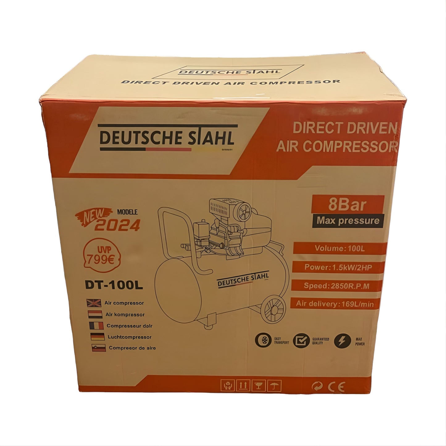 Közvetlen meghajtású légkompresszor 50 és 100 literes