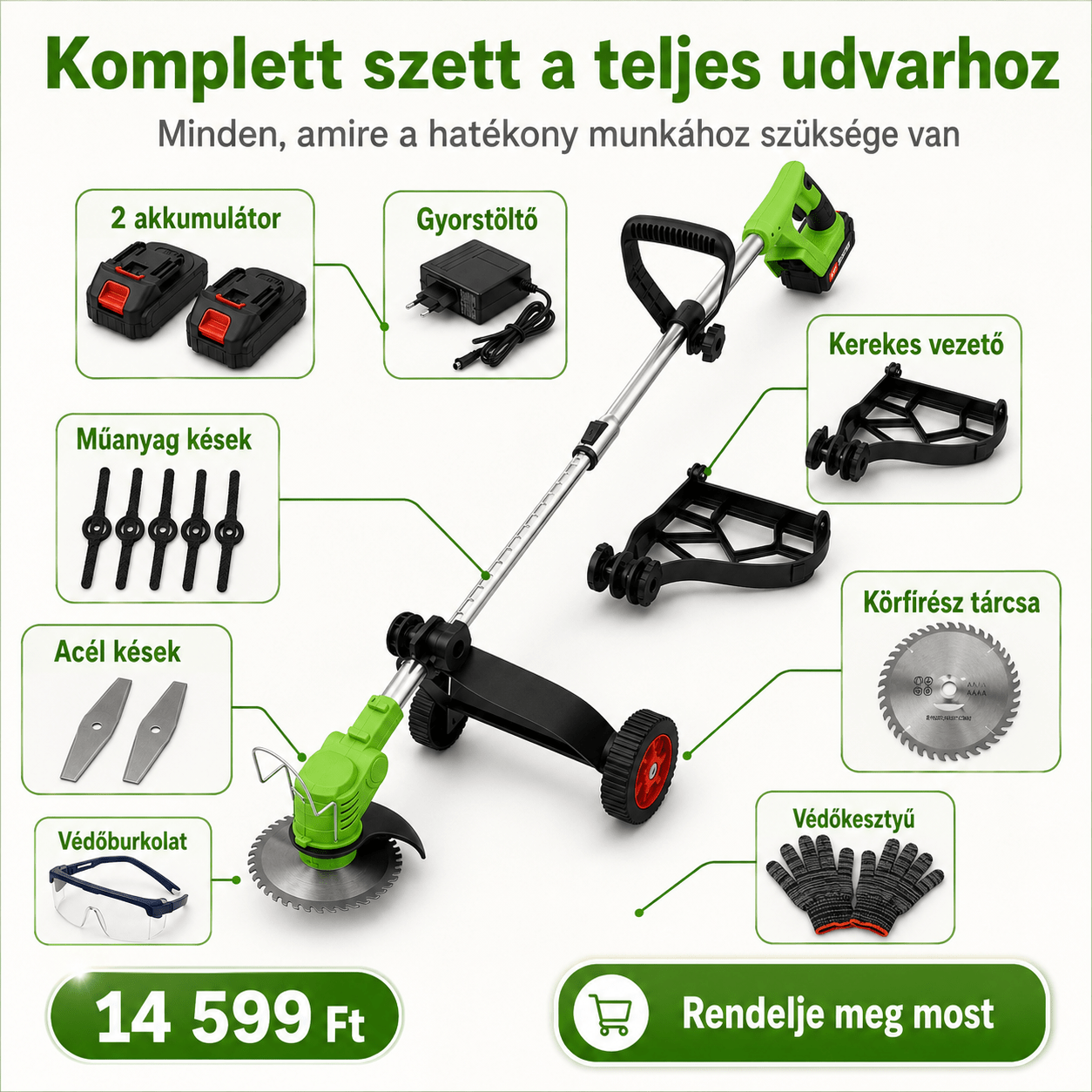 Flinke Akkumulátoros Fűszegélynyíró - | Cyber Bazaar