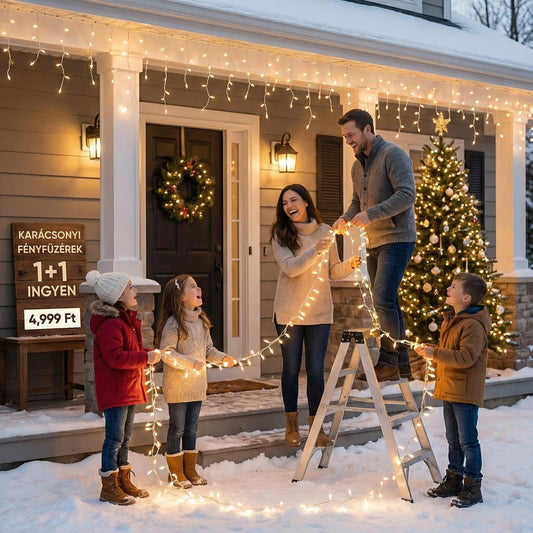 Karácsonyi díszfények hidegfehér színben 1+1 ingyen - | Cyber Bazaar