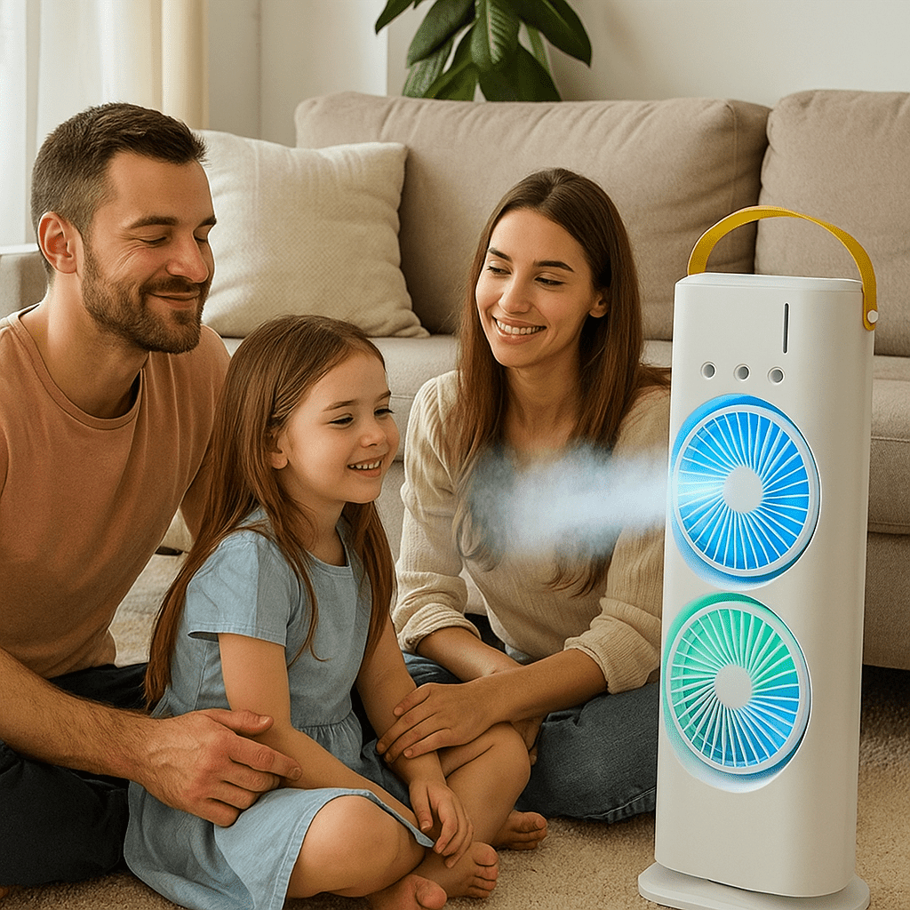 LED Dupla Ventilátor Párásítóval - | Cyber Bazaar