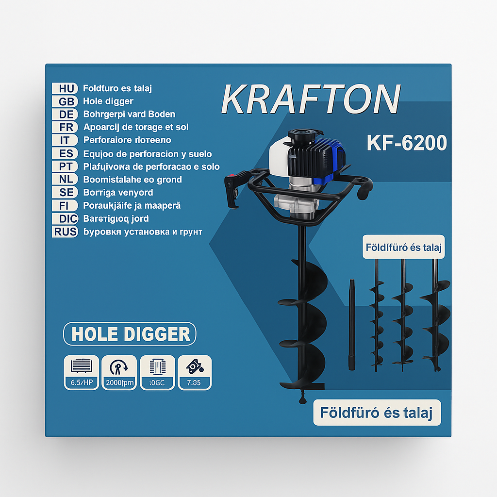 KRAFTON Benzinmotoros Földfúró – 6,3 LE