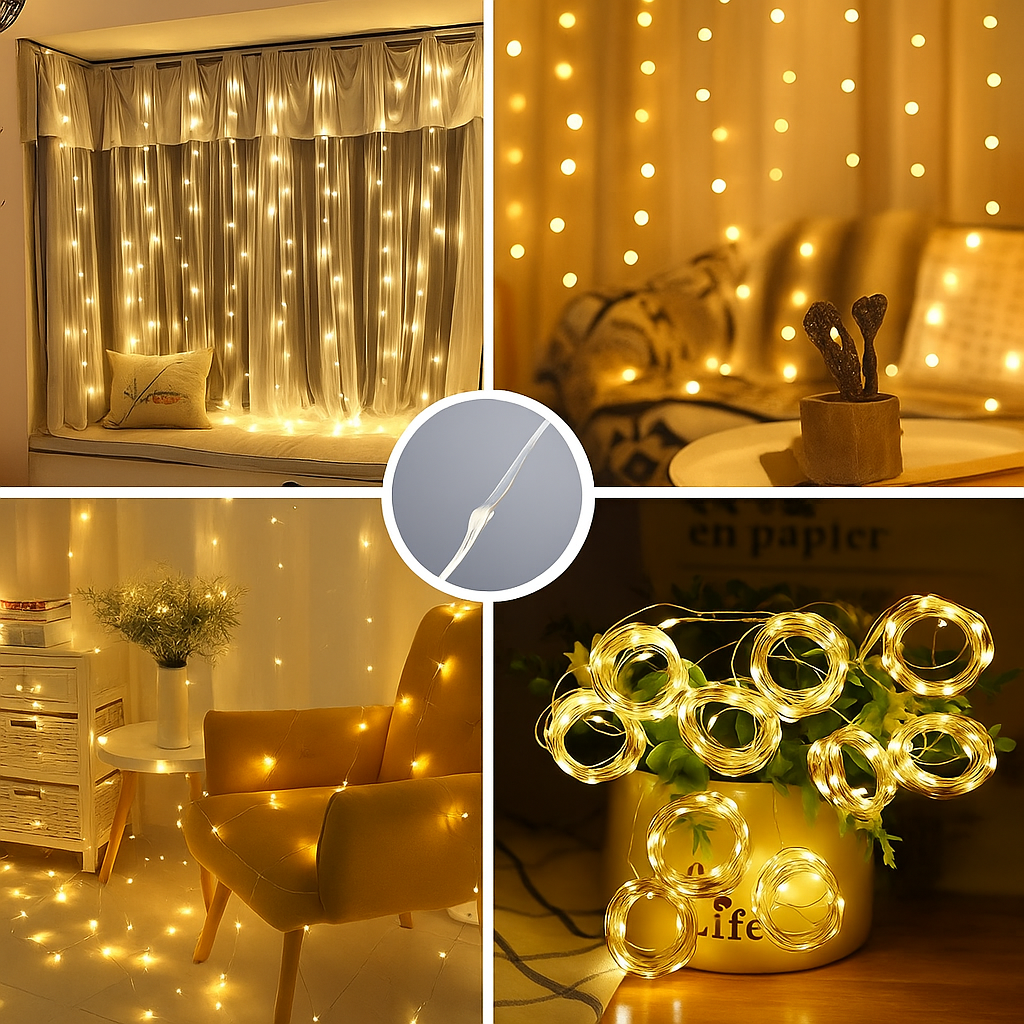 Vízesés Fény 300 LED-del