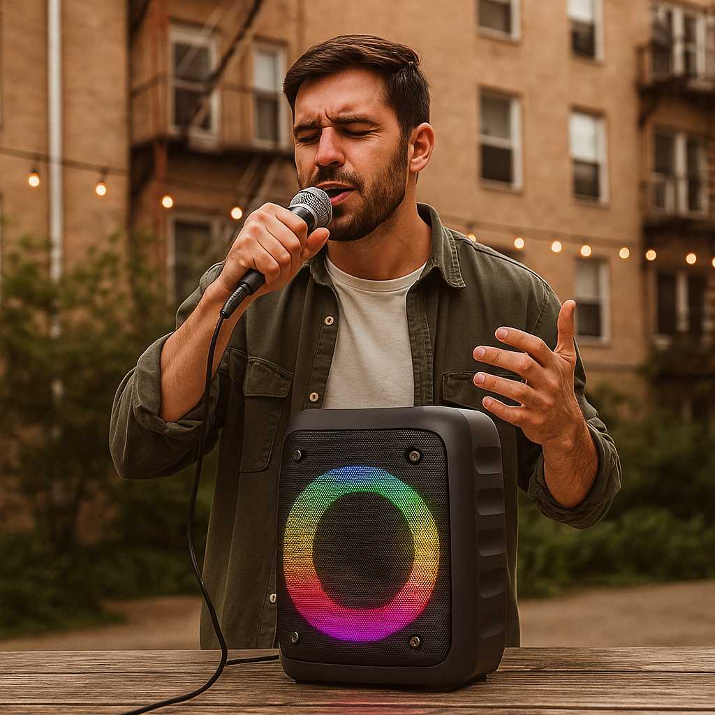 Vezeték nélküli Bluetooth hangszóró mikrofonnal