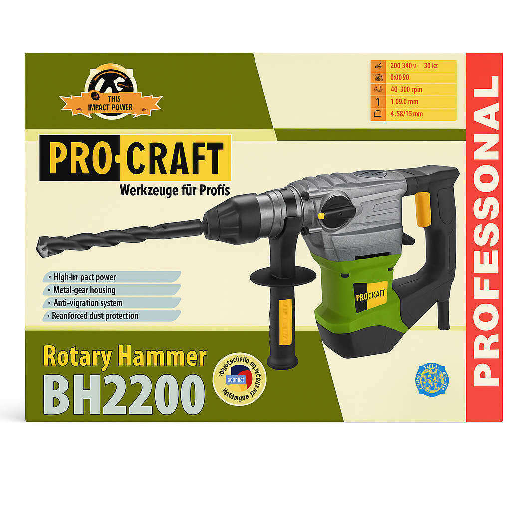 PROCRAFT Fúró-vésőkalapács