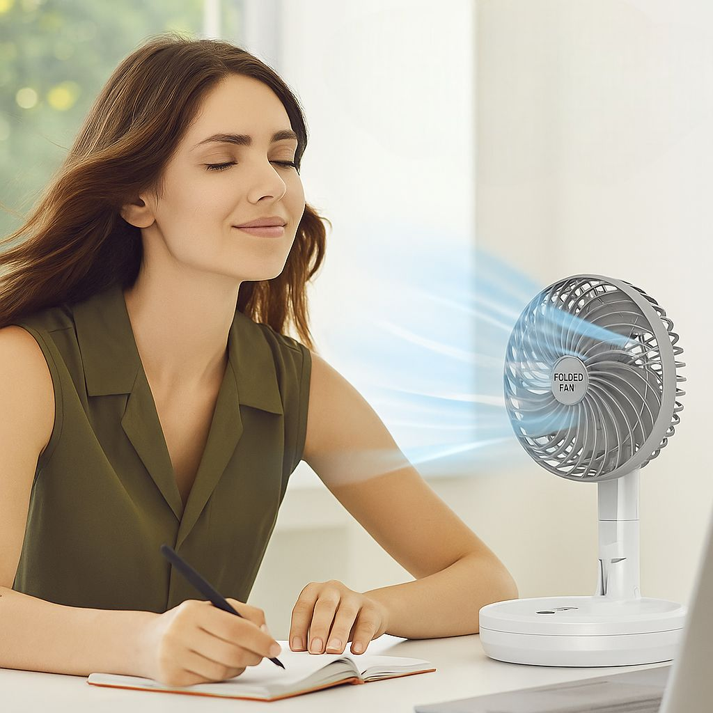 Újratölthető LED asztali ventilátor