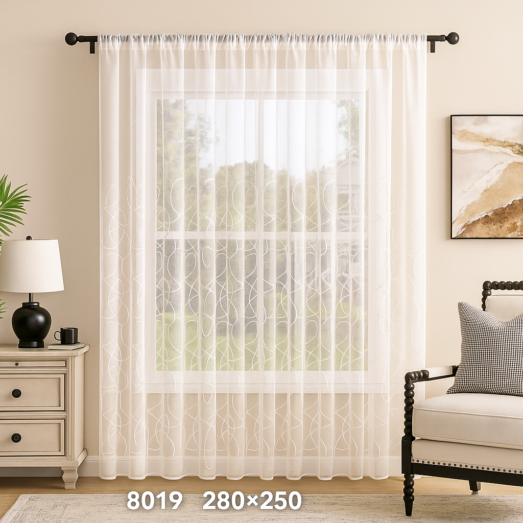 Elegáns Hímzett Függöny – 280x250 cm