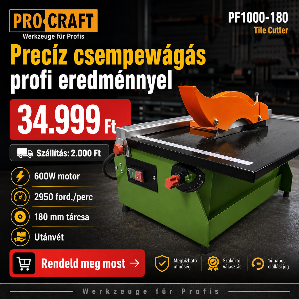 Procraft Csempevágó Gép