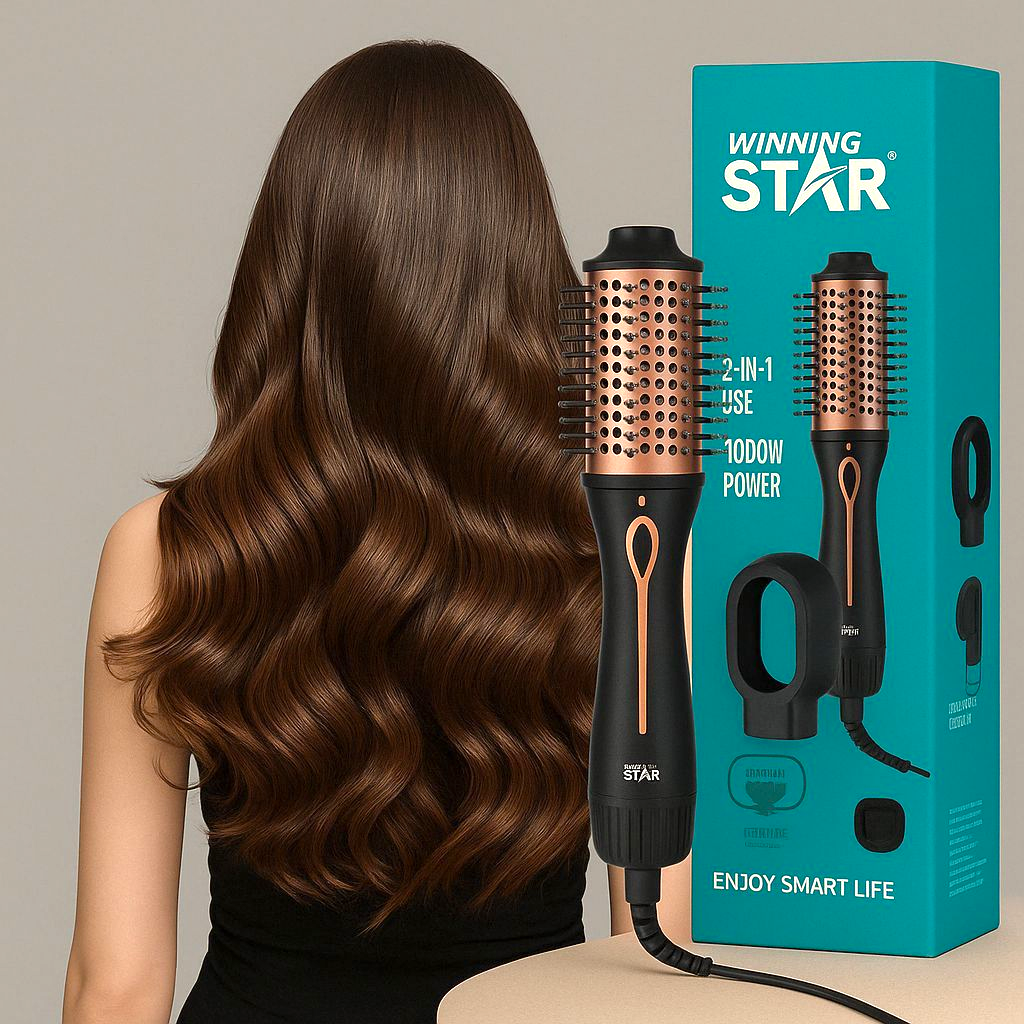 Professzionális 2 az 1‑ben Hajformázó Kefe