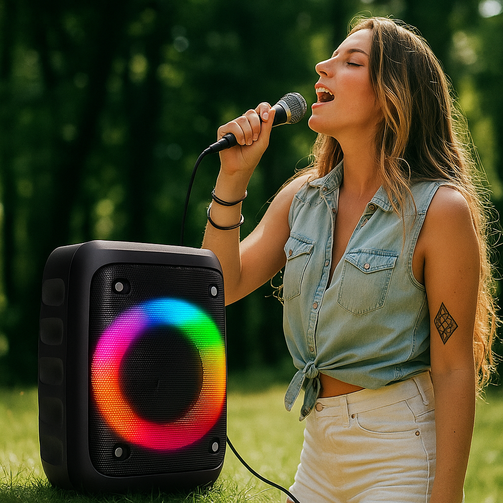 Vezeték nélküli Bluetooth hangszóró mikrofonnal