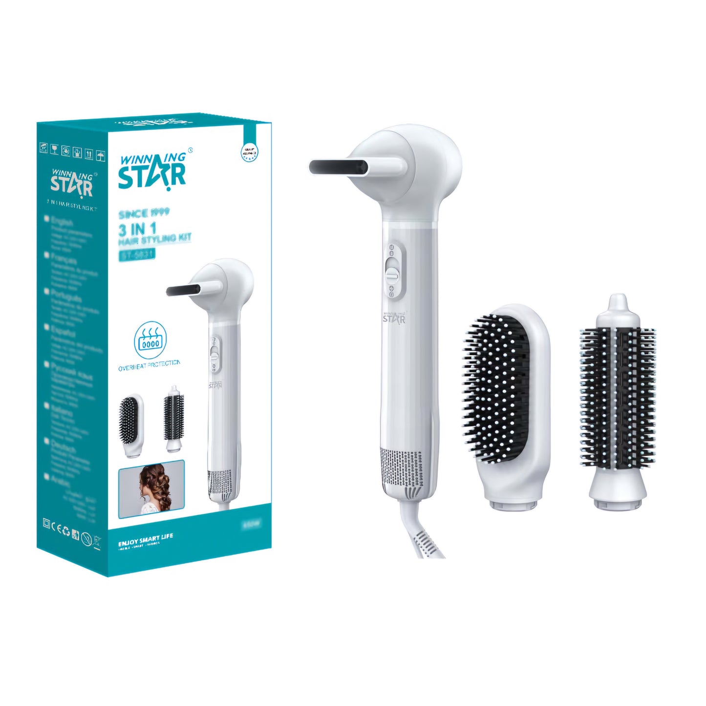 Winning Star 3 az 1‑ben Hajformázó Készlet