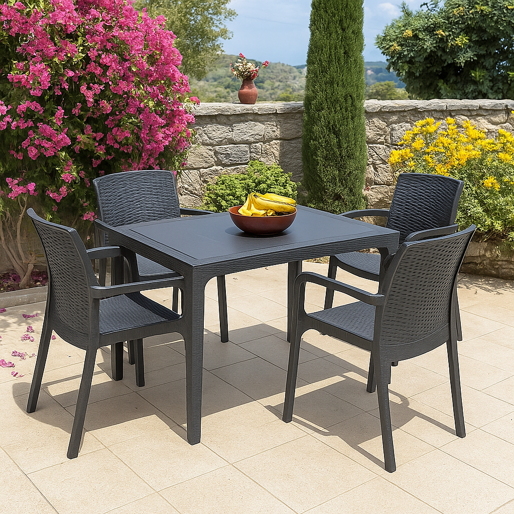 Prémium Rattan Étkezőgarnitúra – 75x125 cm