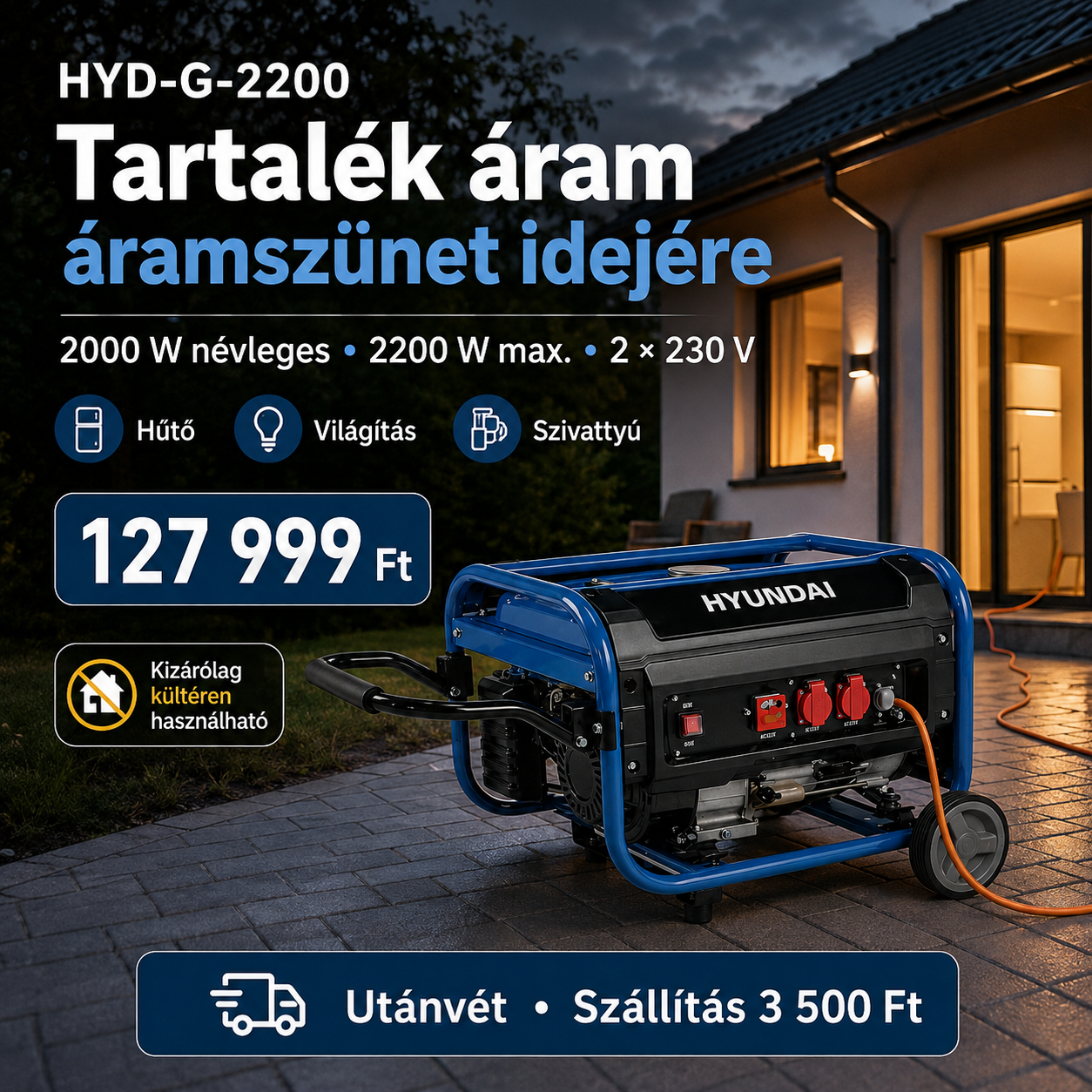 Hyundai Benzines Áramfejlesztő