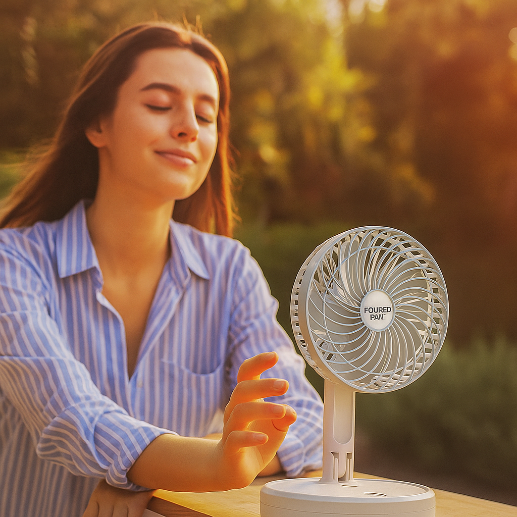 Újratölthető LED asztali ventilátor