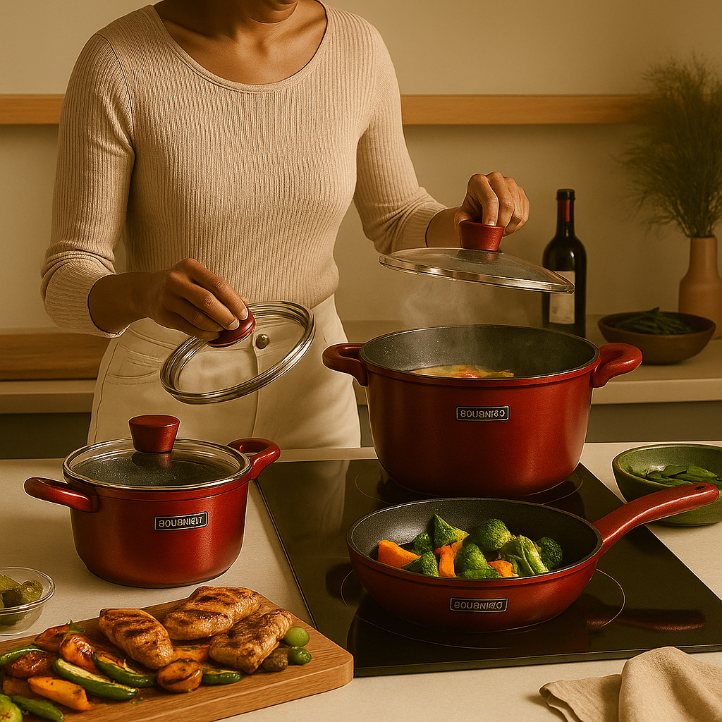 Royalty Line 15 darabos bordó edénykészlet