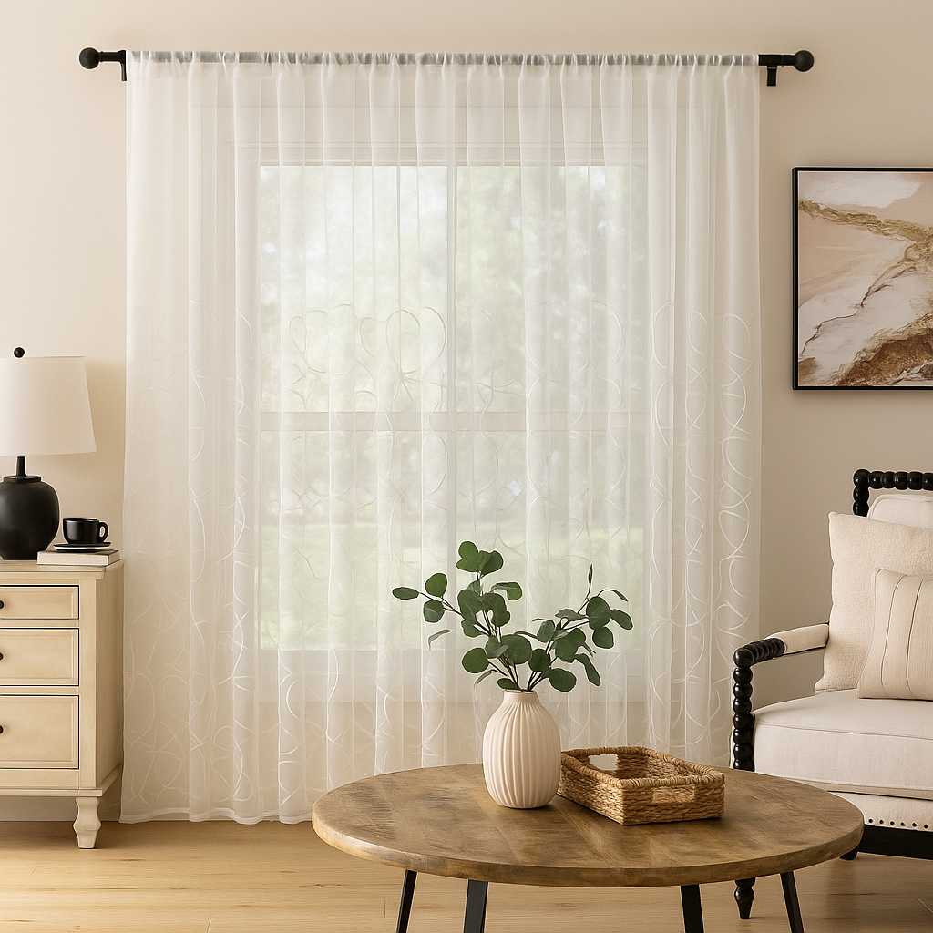Elegáns Hímzett Függöny – 280x250 cm
