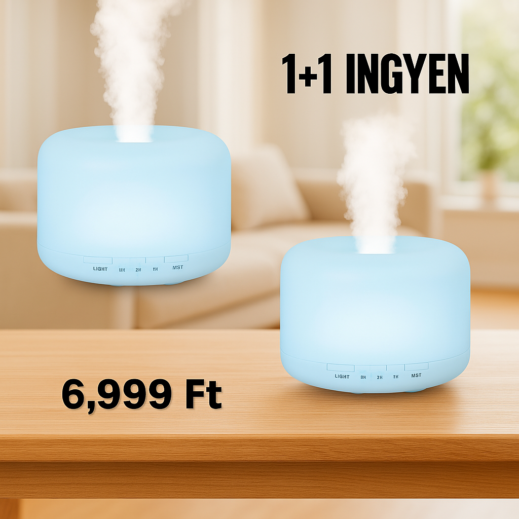 LED Aroma Diffúzor 4 az 1-ben 1+1 Ingyen