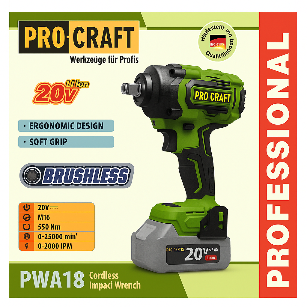 PROCRAFT 20V Akkumulátoros Ütvecsavarozó