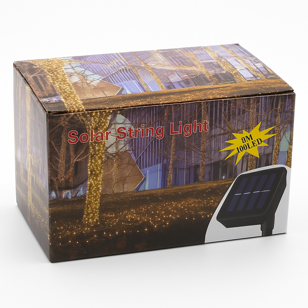 Napelemes LED Fényfüzér – 9M, (1+1 INGYEN)