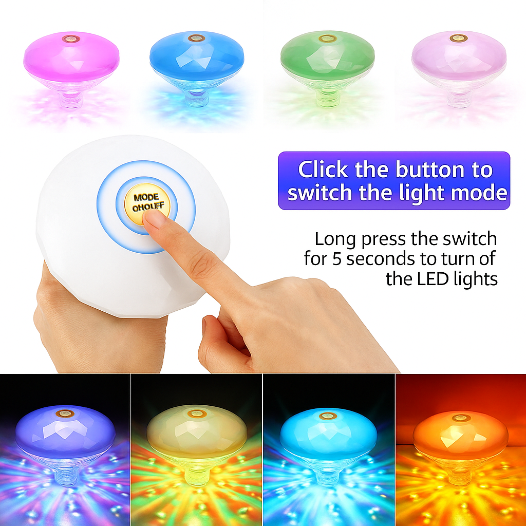 Lebegő RGB Medencelámpa 1+1 Ingyen