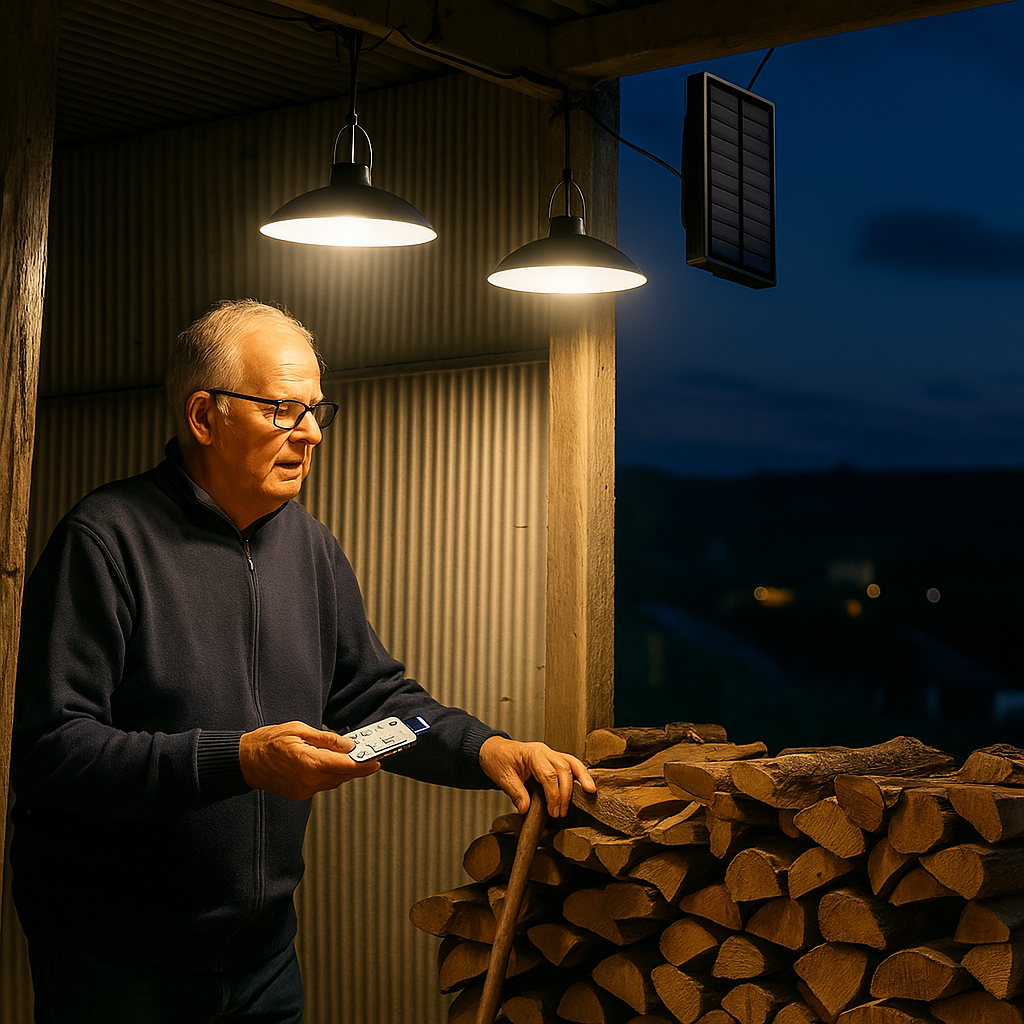 Osztott napelemes távirányítós led lámpák
