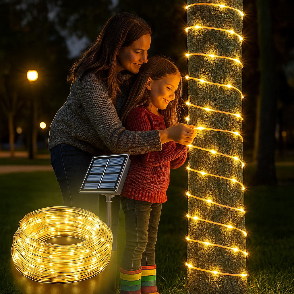 Napelemes Cső LED Lámpa 1+1 Ingyen