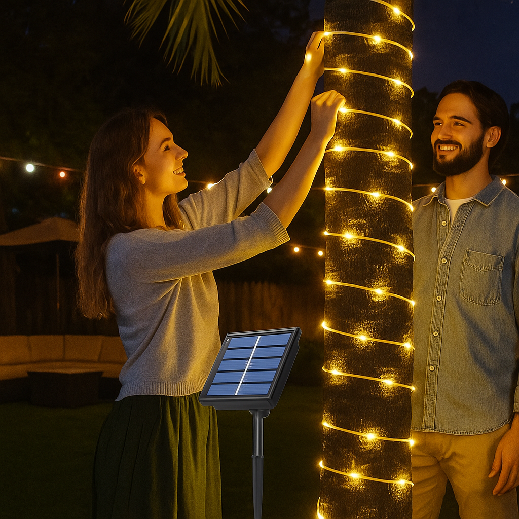 Napelemes Cső LED Lámpa 1+1 Ingyen