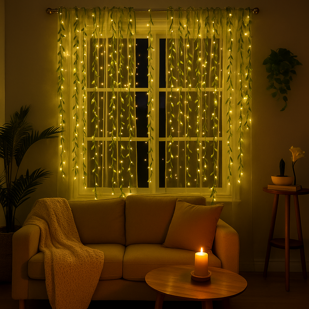 Fűzfalevelű függönylámpa – 3x2m