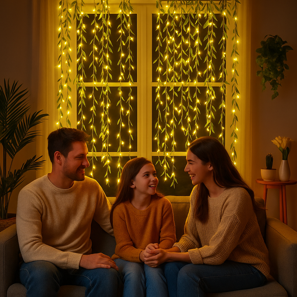 Fűzfalevelű függönylámpa – 3x2m