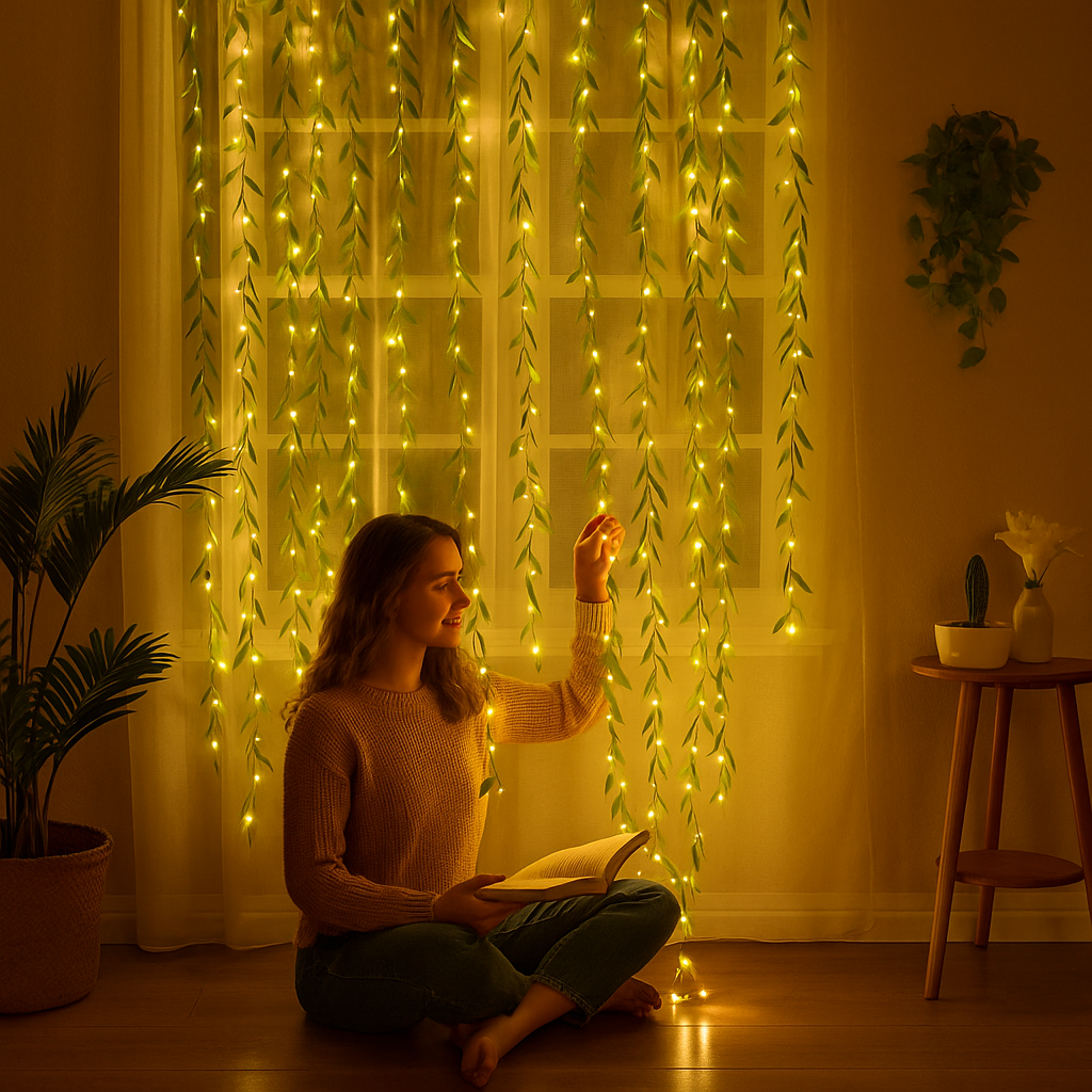 Fűzfalevelű függönylámpa – 3x2m