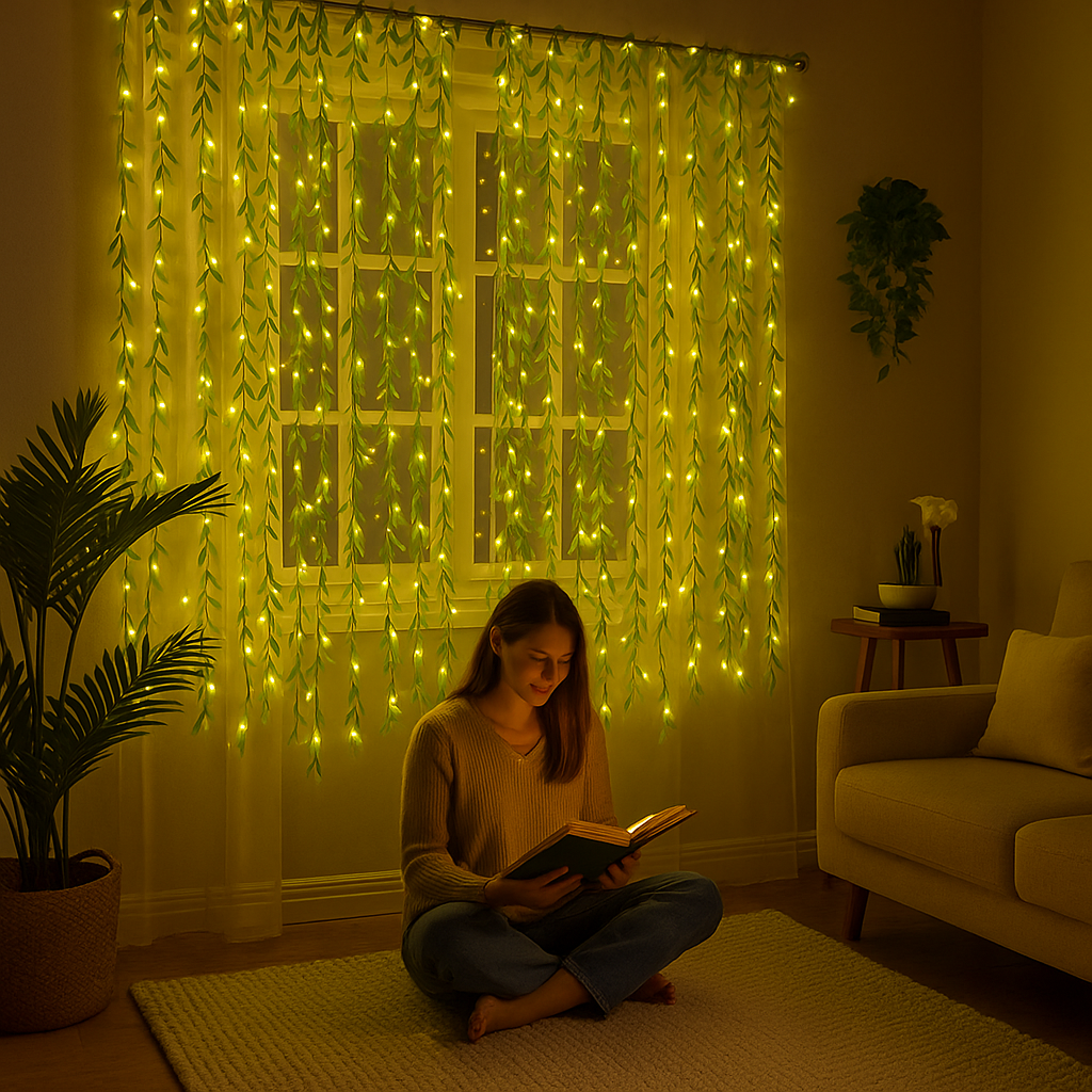 Fűzfalevelű függönylámpa – 3x2m