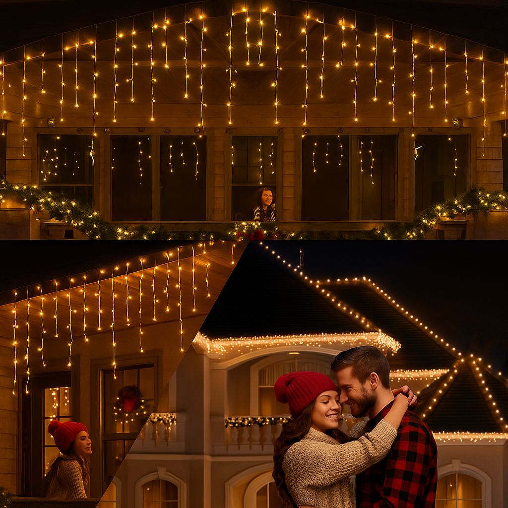 Karácsonyi díszfények hidegfehér színben 1+1 ingyen