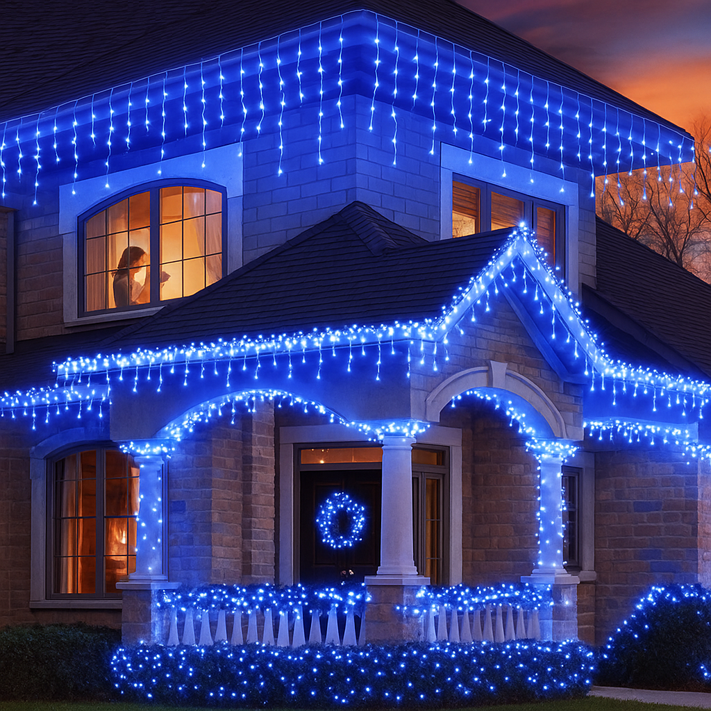 Karácsonyi díszfények hidegfehér színben 1+1 ingyen