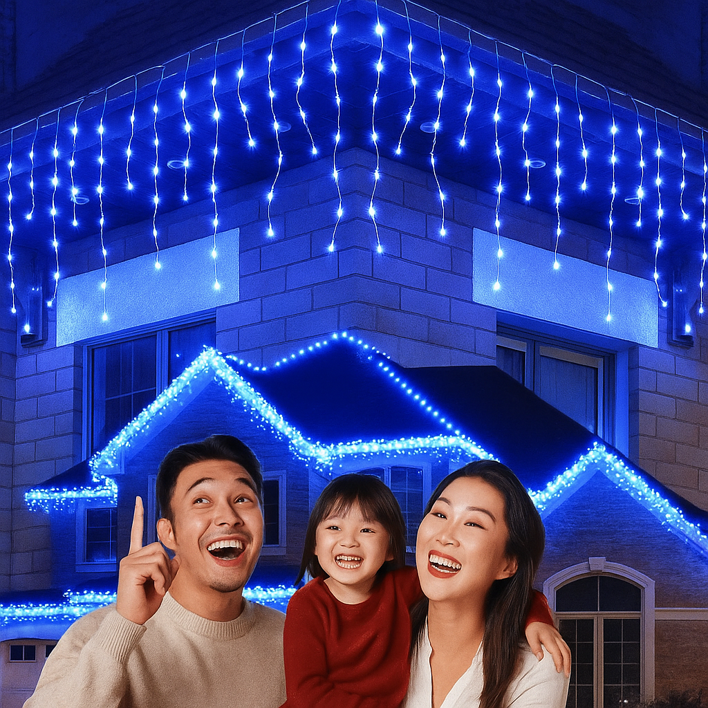 Karácsonyi díszfények hidegfehér színben 1+1 ingyen