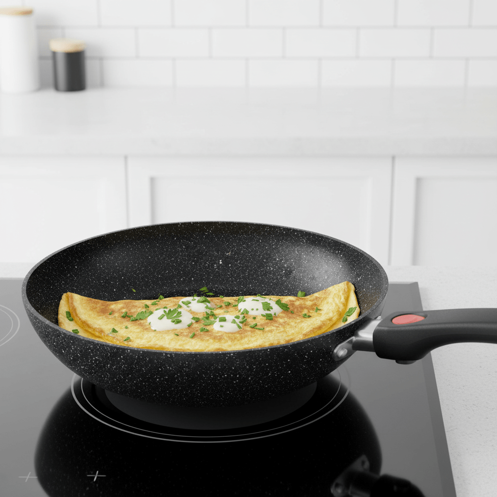 28 cm Wok üvegfedővel + levehető nyél (3,7 L) - | Cyber Bazaar