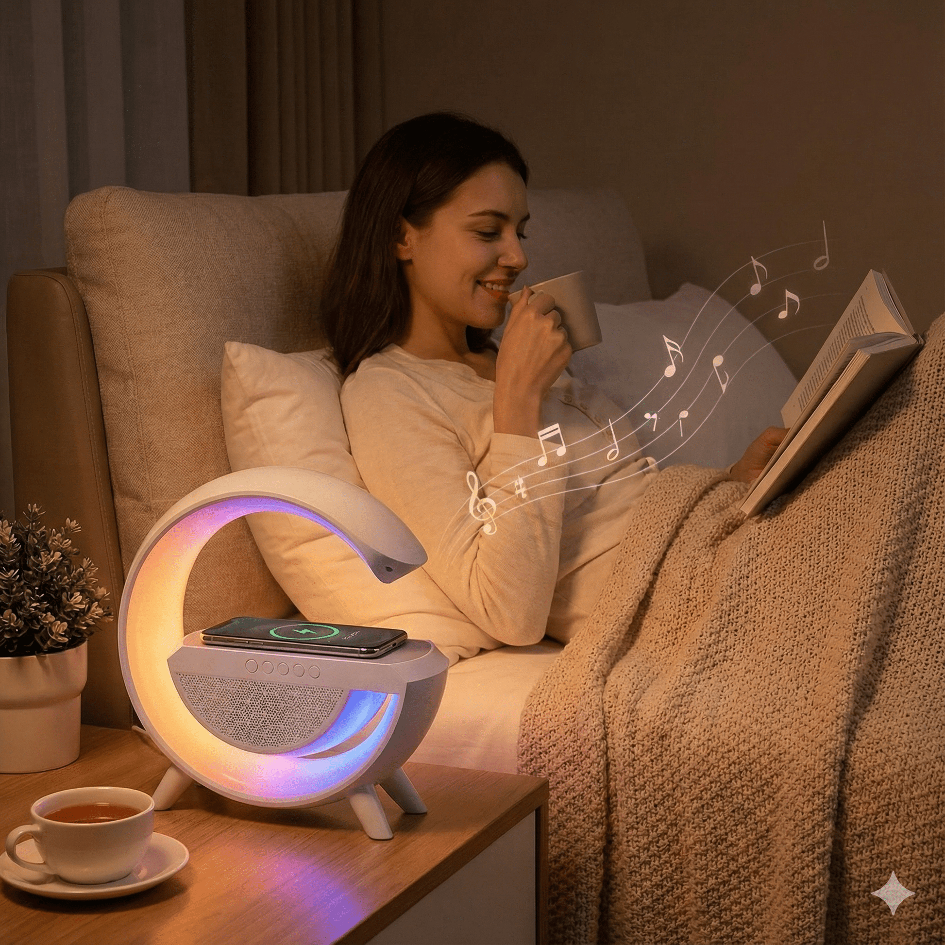 3 az 1 - ben RGB VEZETÉK NÉLKÜLI TÖLTŐ HANGSZÓRÓ ÉS LÁMPA - | Cyber Bazaar