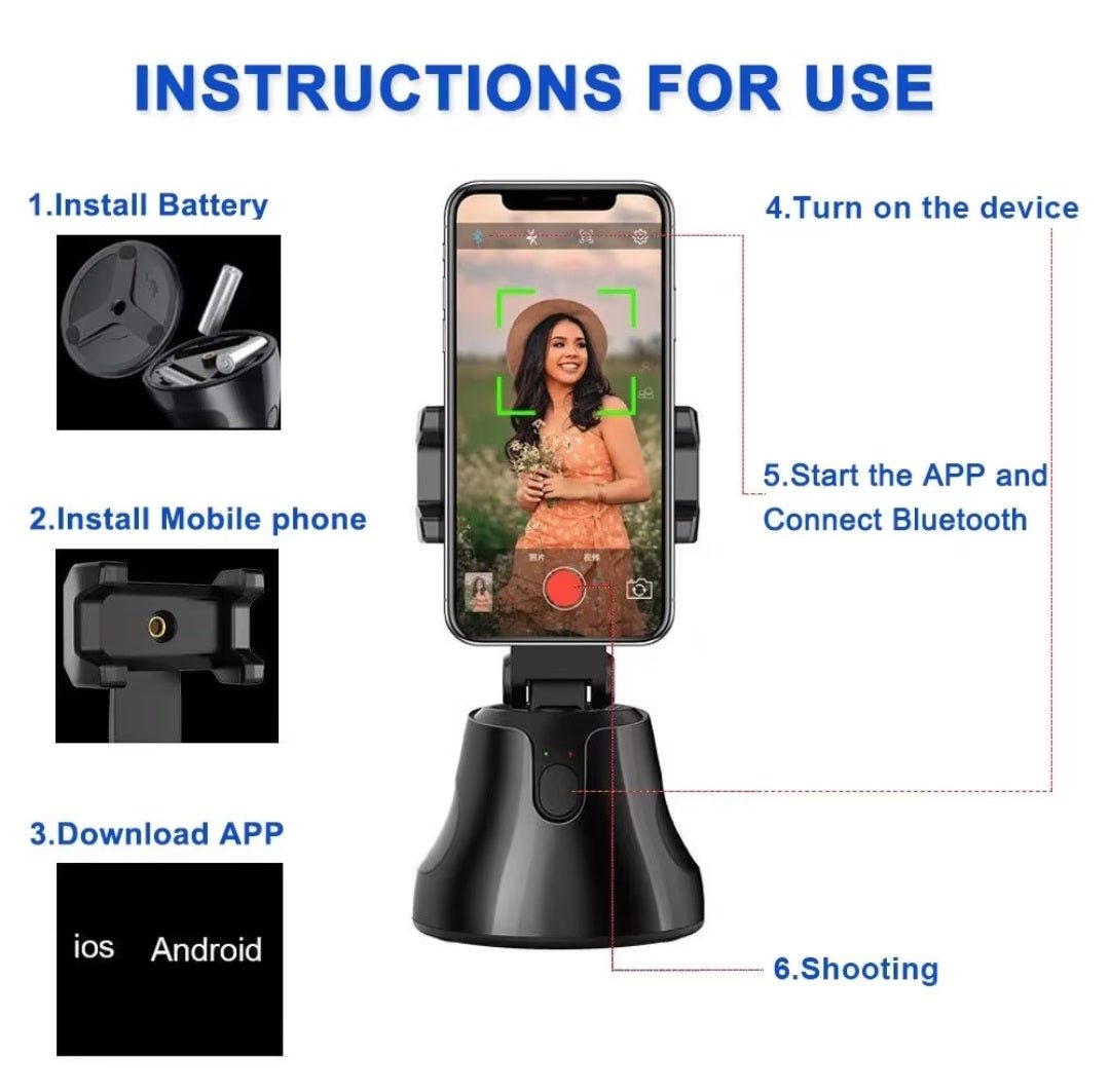 360° Automatikus Arc - és Tárgykövető Selfie Bot - | Cyber Bazaar