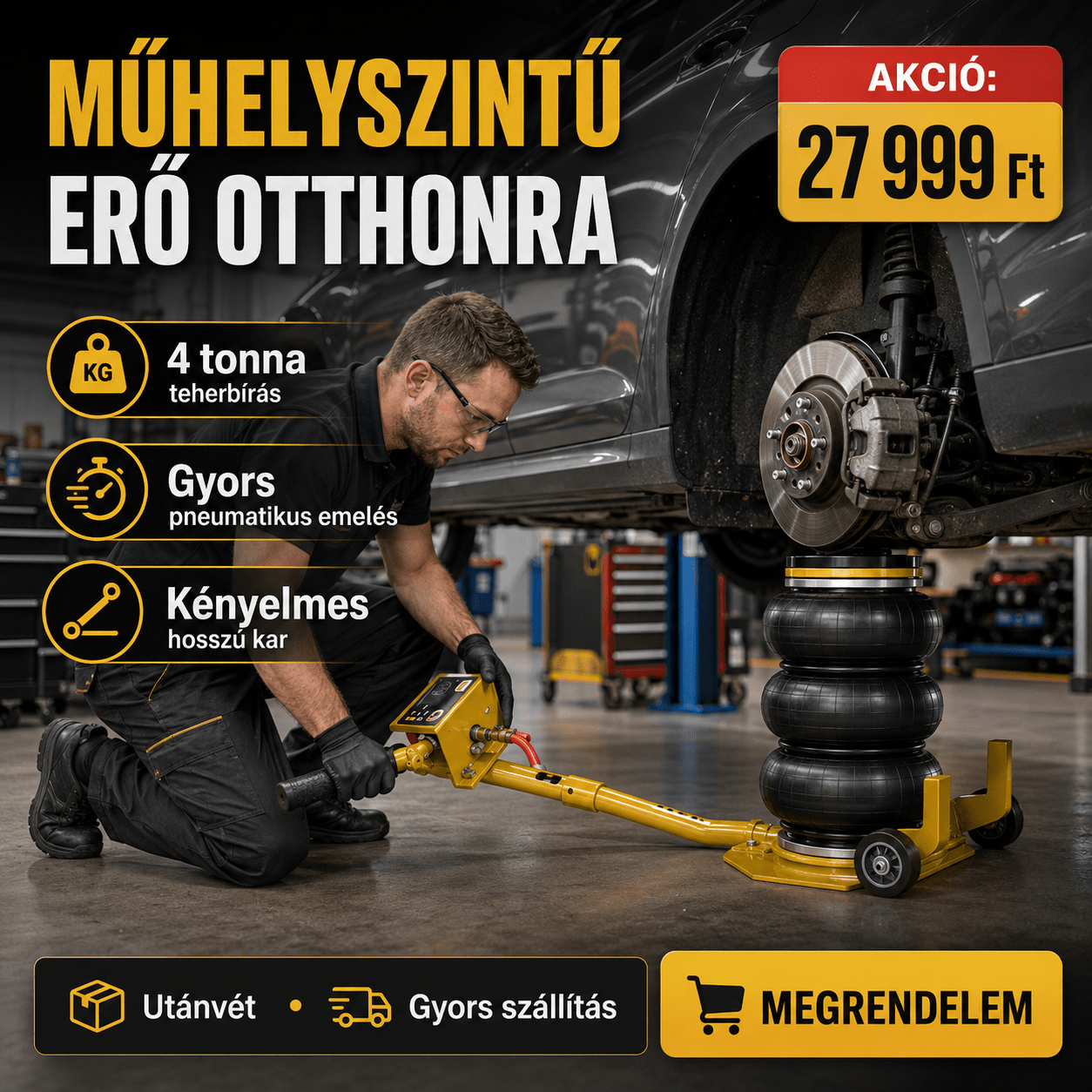 4 Tonnás Pneumatikus Autóemelő - | Cyber Bazaar