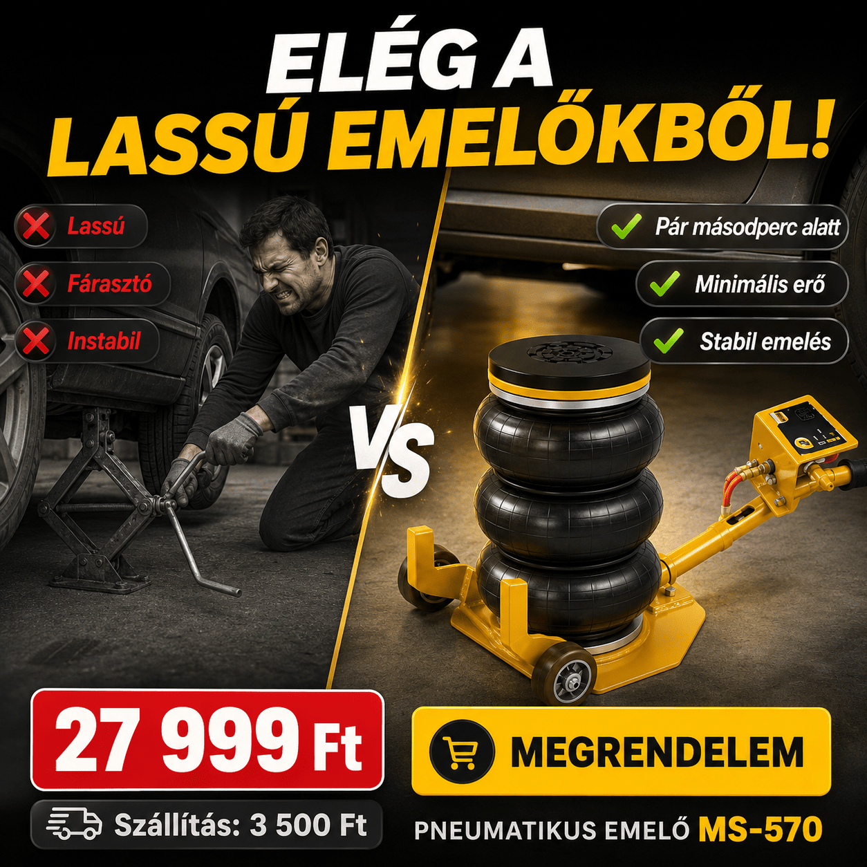 4 Tonnás Pneumatikus Autóemelő - | Cyber Bazaar