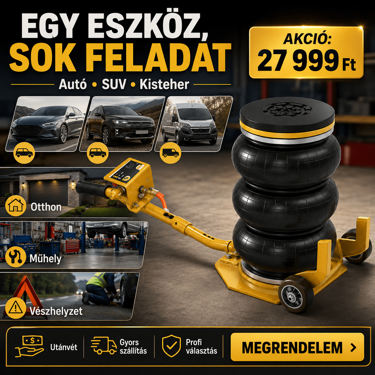 4 Tonnás Pneumatikus Autóemelő - | Cyber Bazaar