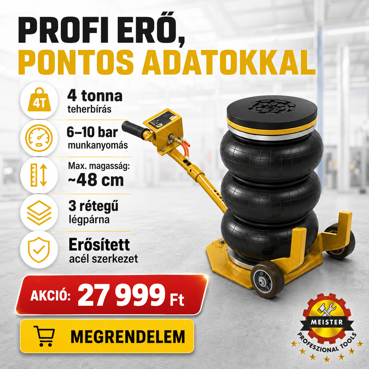4 Tonnás Pneumatikus Autóemelő - | Cyber Bazaar
