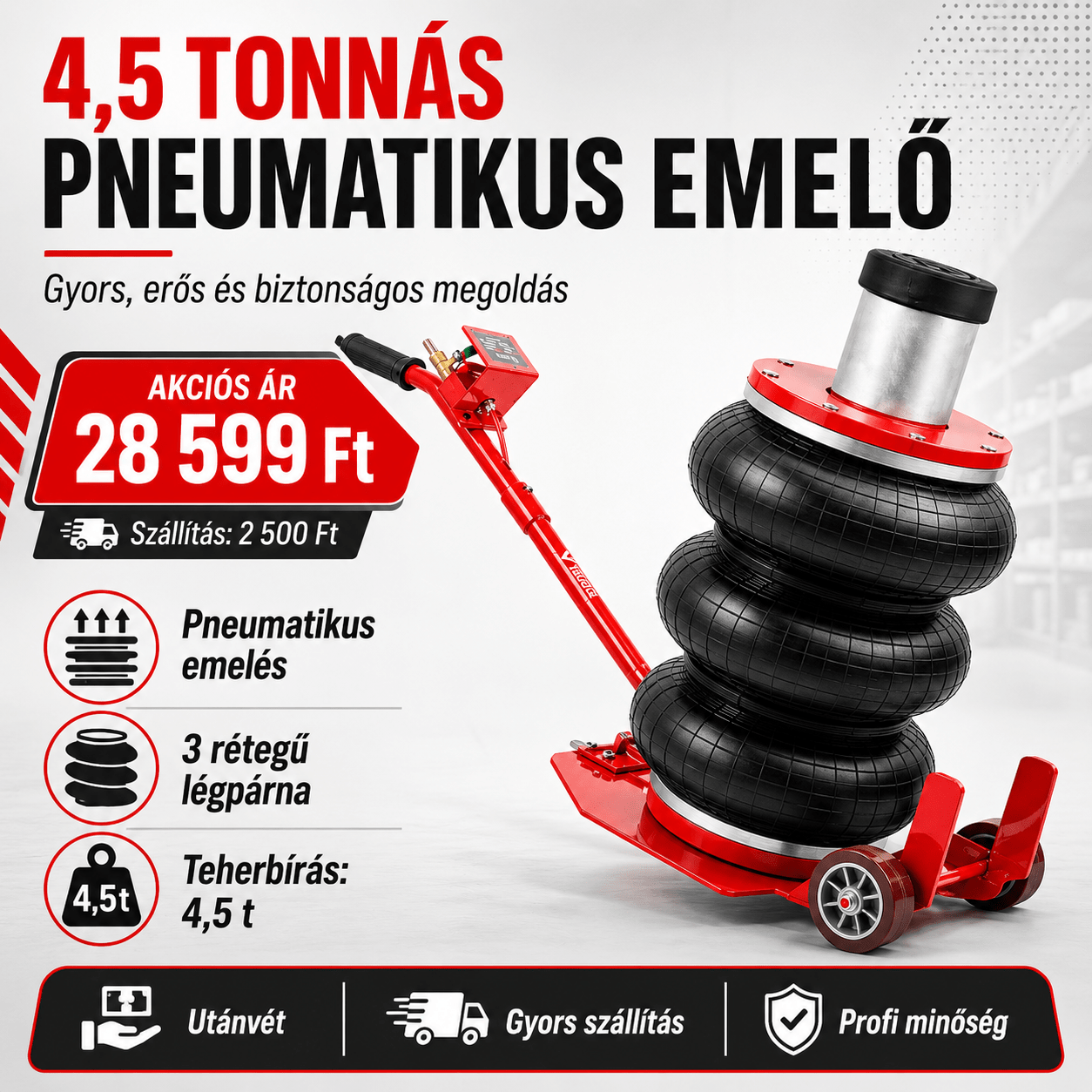 4,5 Tonnás Pneumatikus Emelő - | Cyber Bazaar