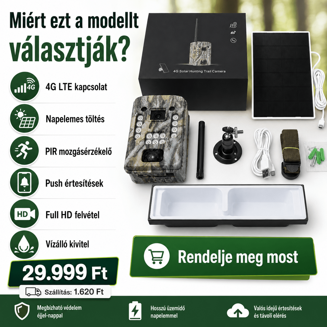 4G Napelemes Vadkamera - | Cyber Bazaar