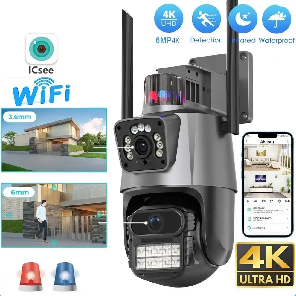 4K 8MP Dupla WiFi Biztonsági Kamera - | Cyber Bazaar