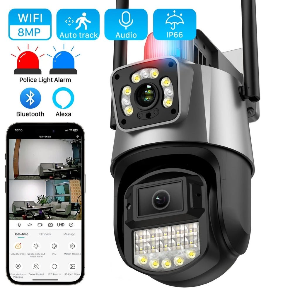 4K 8MP Dupla WiFi Biztonsági Kamera - | Cyber Bazaar