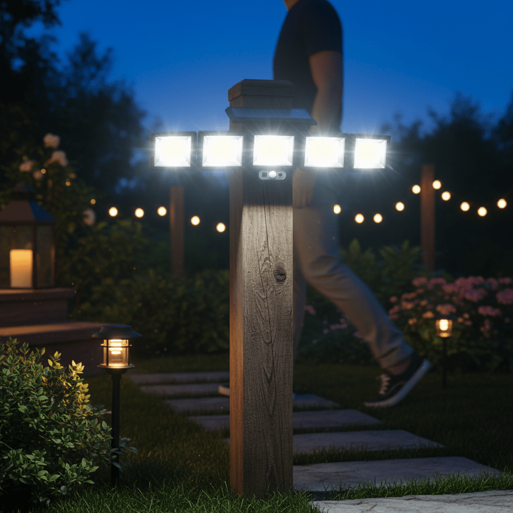 5 Fejes LED Reflektor Mozgásérzékelővel - | Cyber Bazaar
