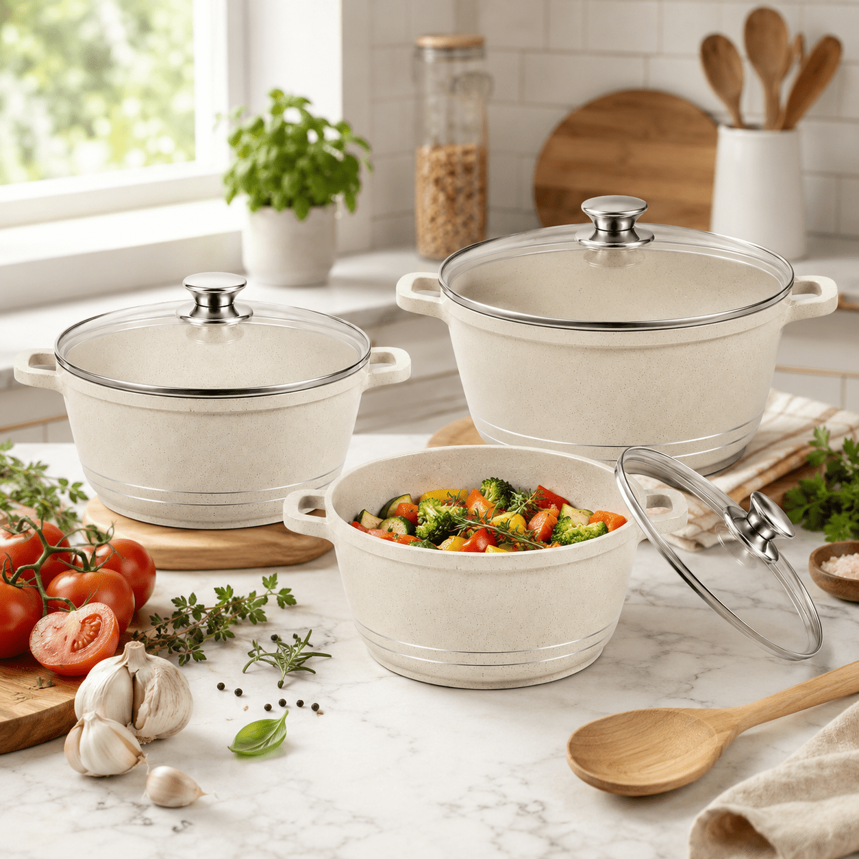 6 részes gránit edénykészlet - | Cyber Bazaar